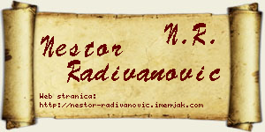 Nestor Radivanović vizit kartica